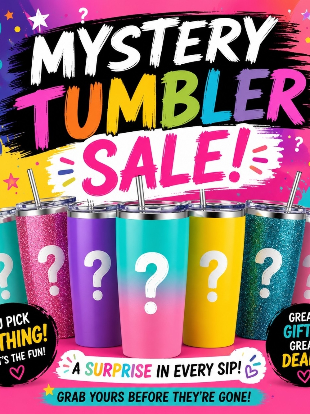 Mystery Tumbler Sale - Assorted Colors Surprise Tumbler